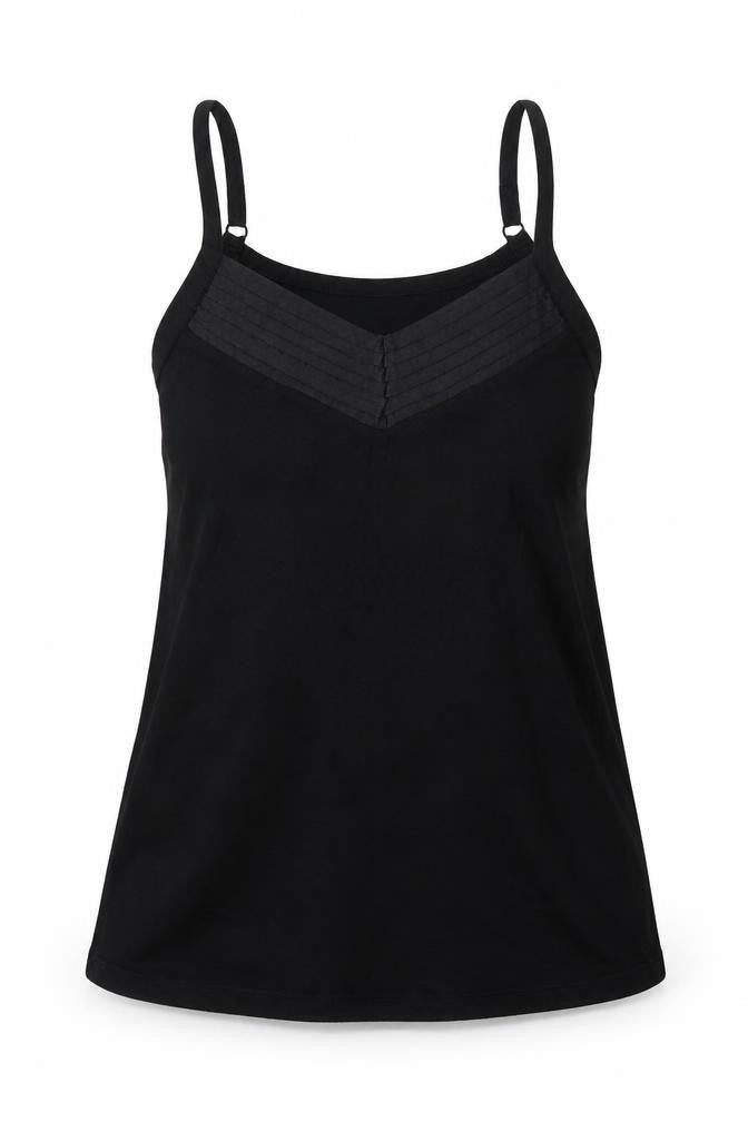 Evans Womens Black Viscose Basic Tank Size 14 V-Neck