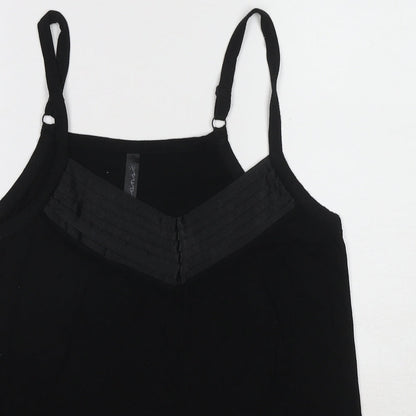 Evans Womens Black Viscose Basic Tank Size 14 V-Neck