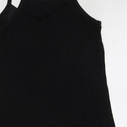 Evans Womens Black Viscose Basic Tank Size 14 V-Neck