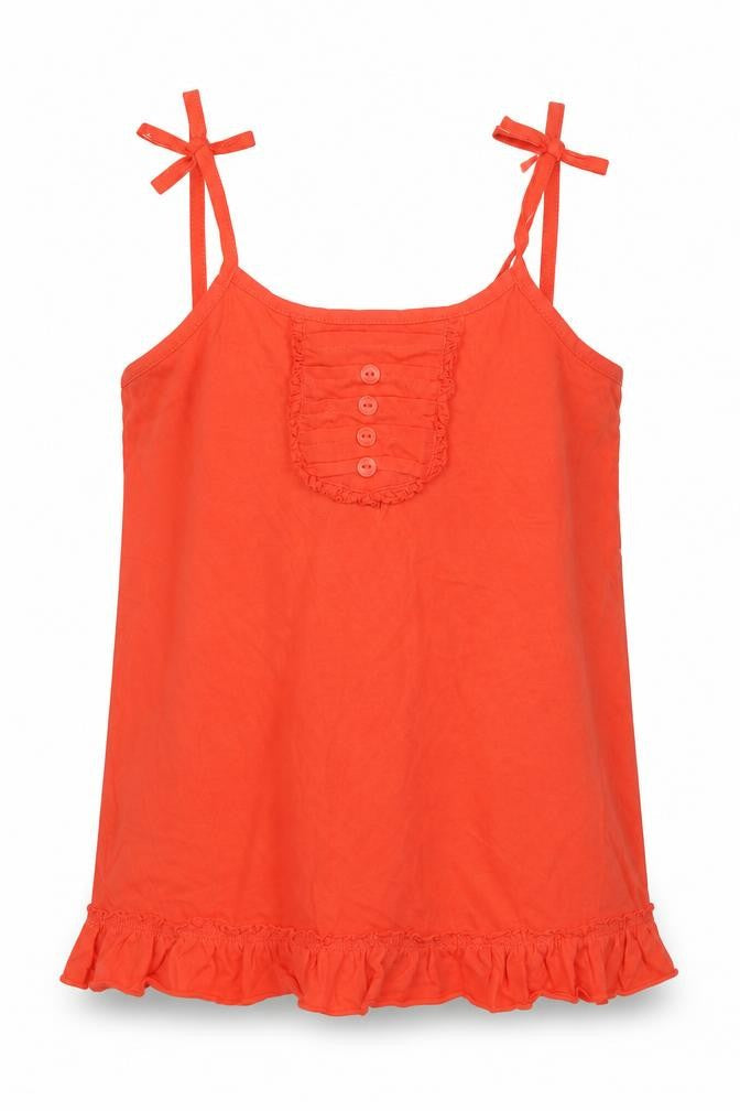 Ethel Austin Girls Red Cotton Camisole Tank Size 11-12 Years Scoop Neck Pullover