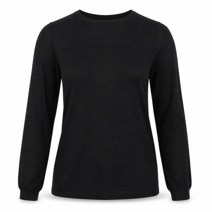 Warehouse Womens Black Polyester Basic T-Shirt Size 8 Round Neck