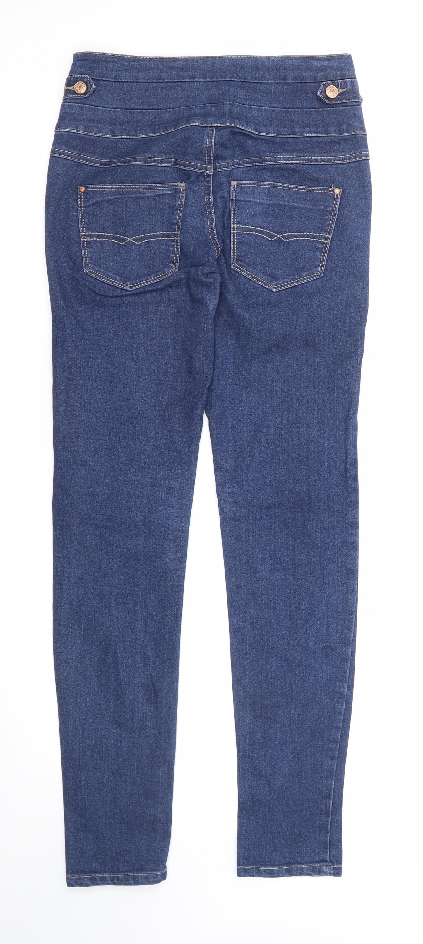 Denim & Co. Womens Blue Cotton Skinny Jeans Size 6 Regular Zip