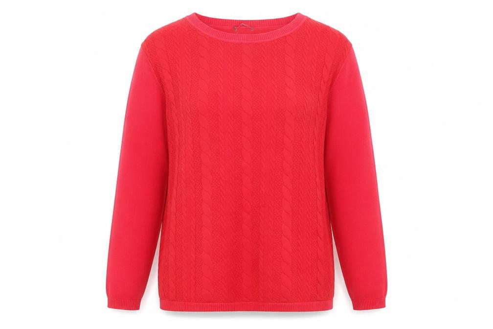 Klass Womens Red Round Neck Polyester Pullover Jumper Size L