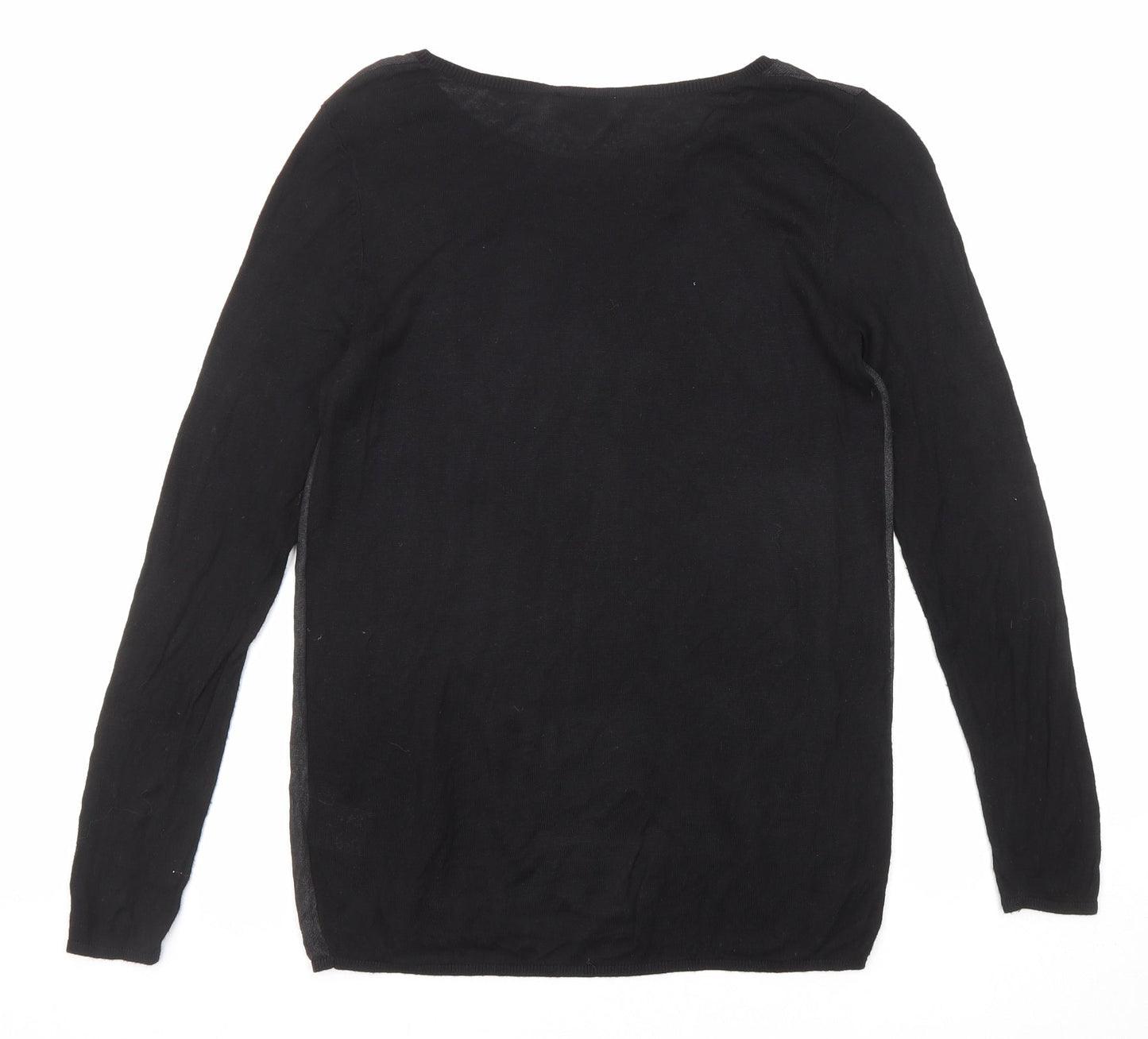 Smart Set Womens Black Round Neck Viscose Pullover Jumper Size M