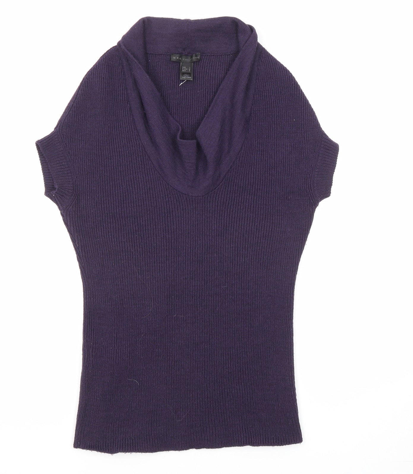 Mango Womens Purple Cowl Neck Acrylic Pullover Jumper Size L