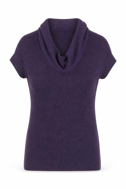 Mango Womens Purple Cowl Neck Acrylic Pullover Jumper Size L