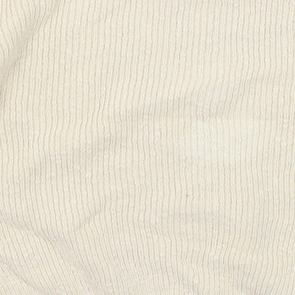 John P Womens Beige Round Neck Acrylic Pullover Jumper Size S