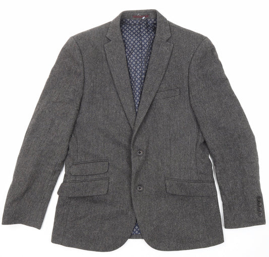 NEXT Mens Grey Wool Jacket Suit Jacket Size 40 Regular