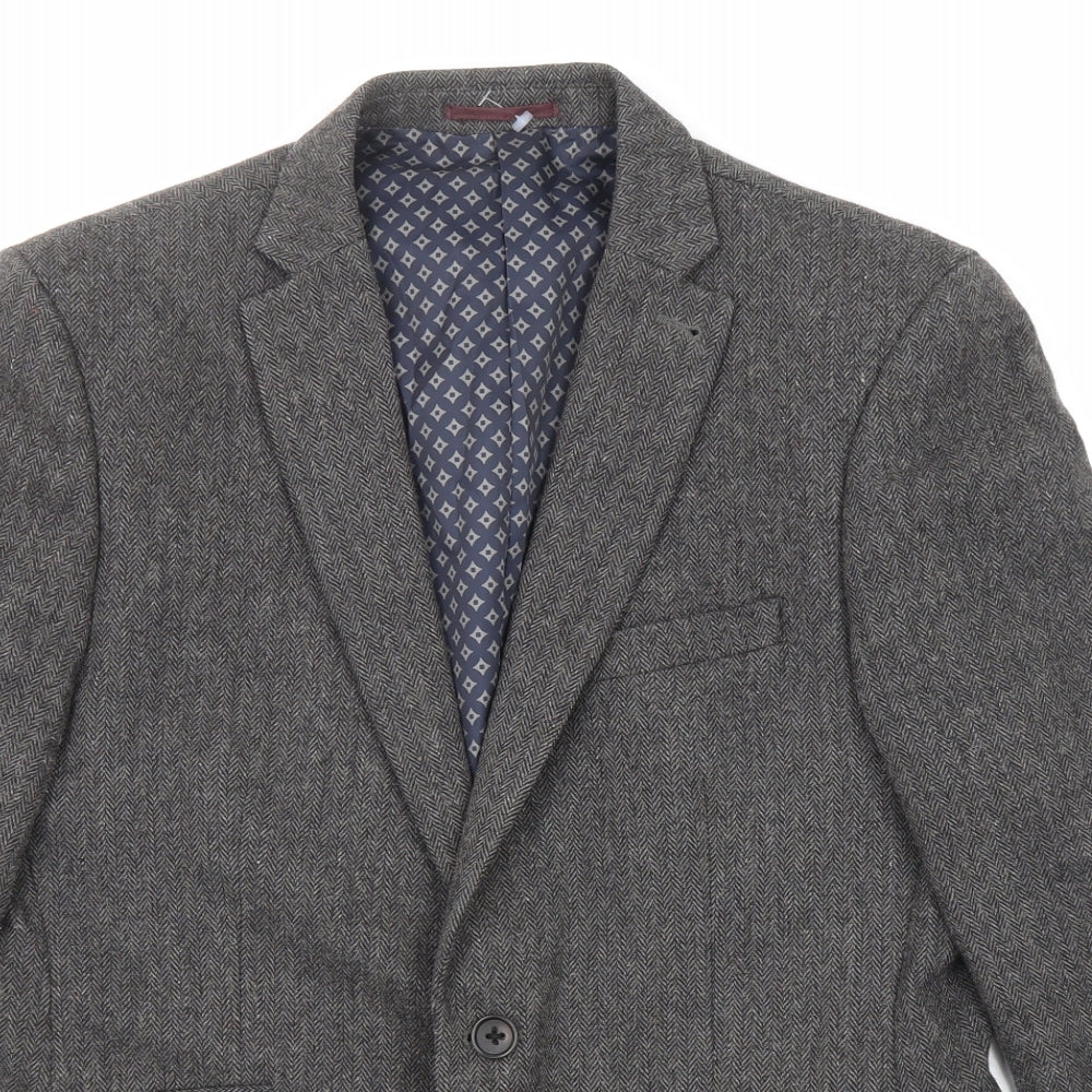 NEXT Mens Grey Wool Jacket Suit Jacket Size 40 Regular