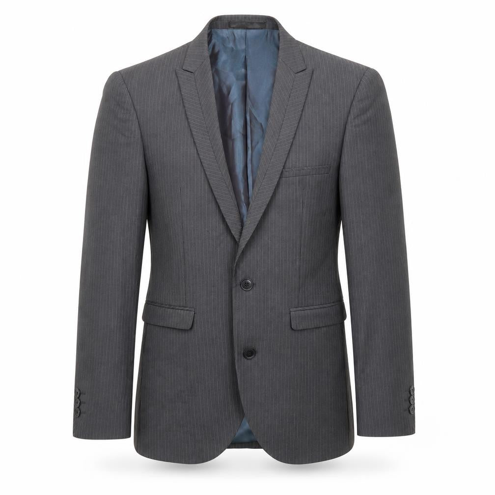 NEXT Mens Grey Striped Polyester Jacket Suit Jacket Size 38 Regular