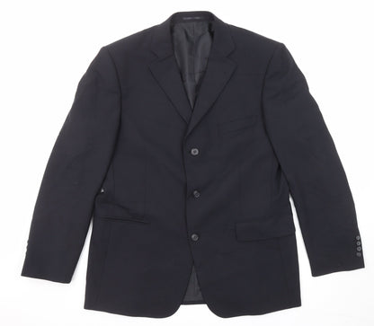 Armando Mens Black Wool Jacket Suit Jacket Size 42 Regular
