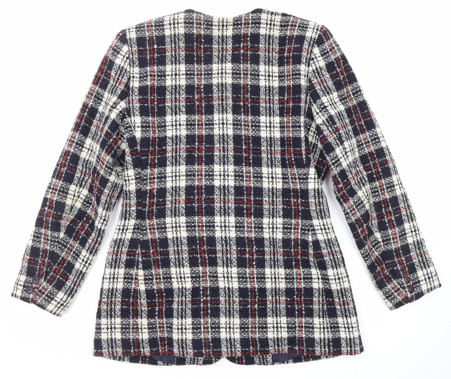 Debenhams Womens Multicoloured Plaid Pea Coat Coat Size 14 Button