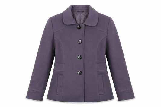 Marks & Spencer Womens Purple Pea Coat Coat Size 14 Button