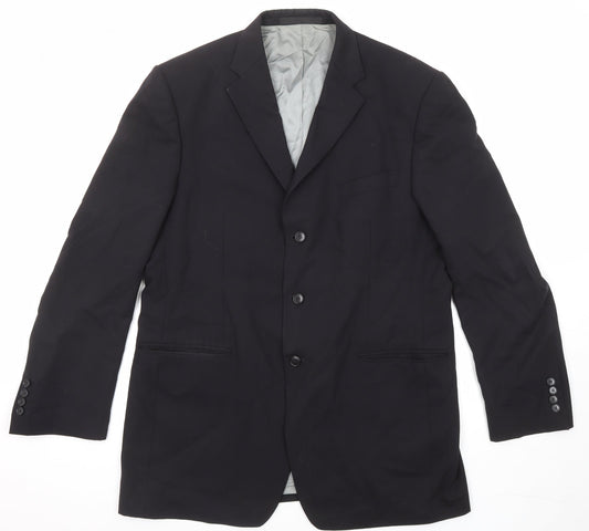 Marks and Spencer Mens Black Wool Jacket Suit Jacket Size 42 Regular