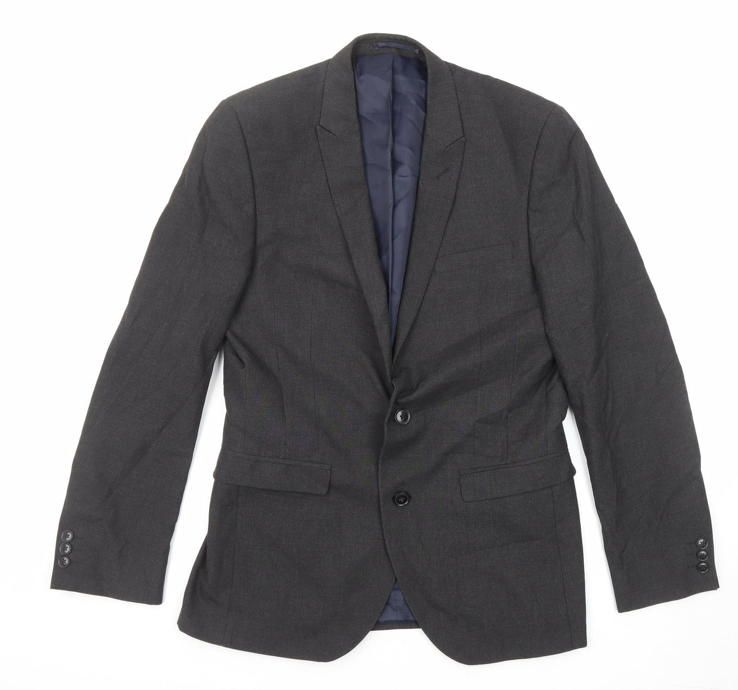 NEXT Mens Grey Polyester Jacket Suit Jacket Size 38 Regular
