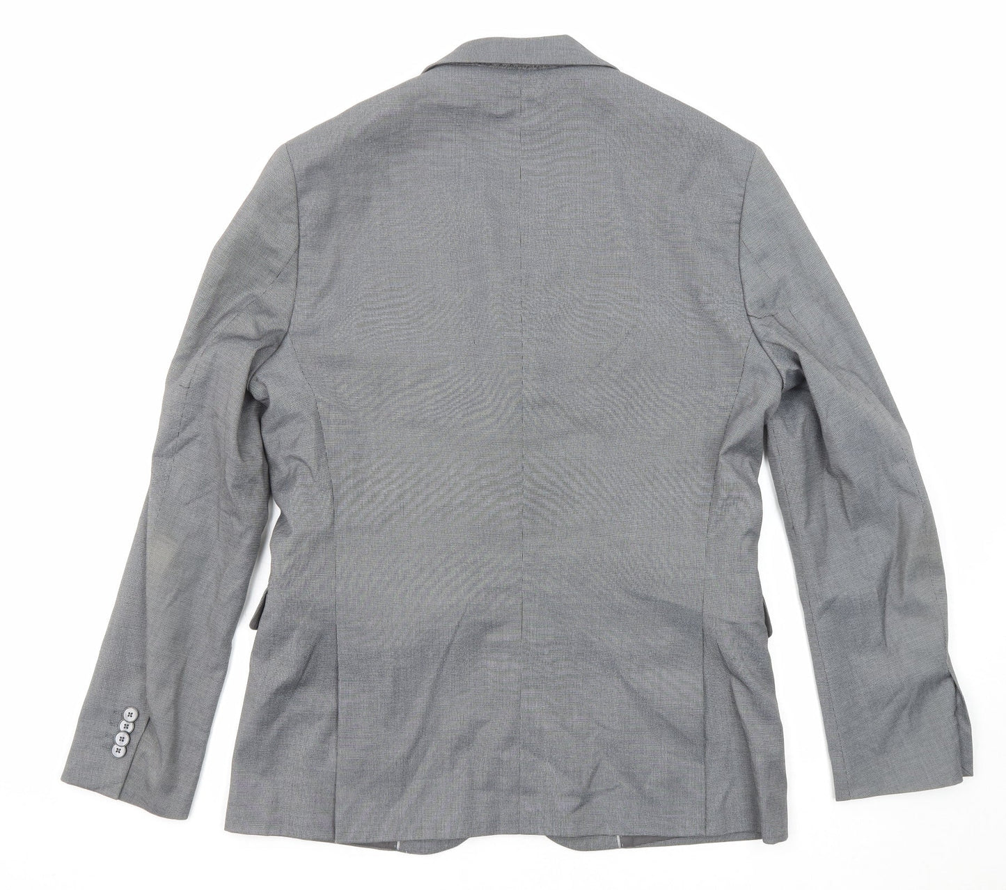 Mango Mens Grey Polyester Jacket Suit Jacket Size 40 Regular