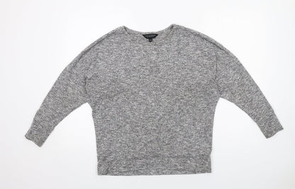 Dorothy Perkins Womens Grey Crew Neck Polyester Pullover Jumper Size 10 Pullover