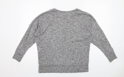 Dorothy Perkins Womens Grey Crew Neck Polyester Pullover Jumper Size 10 Pullover