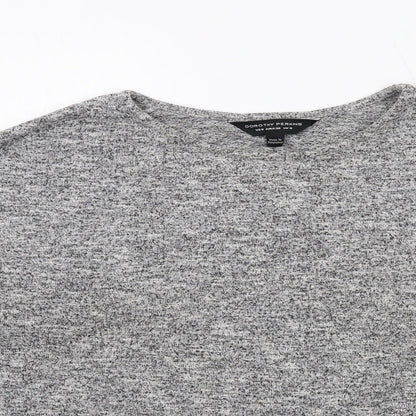 Dorothy Perkins Womens Grey Crew Neck Polyester Pullover Jumper Size 10 Pullover
