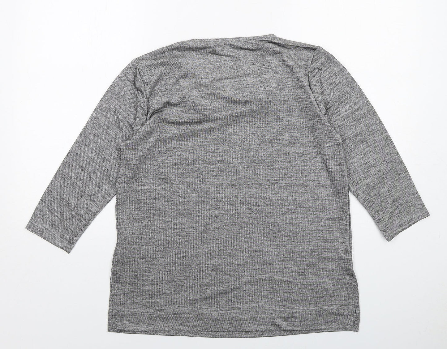 Rose & Olive Womens Grey Geometric Polyester Basic Blouse Size M Cowl Neck