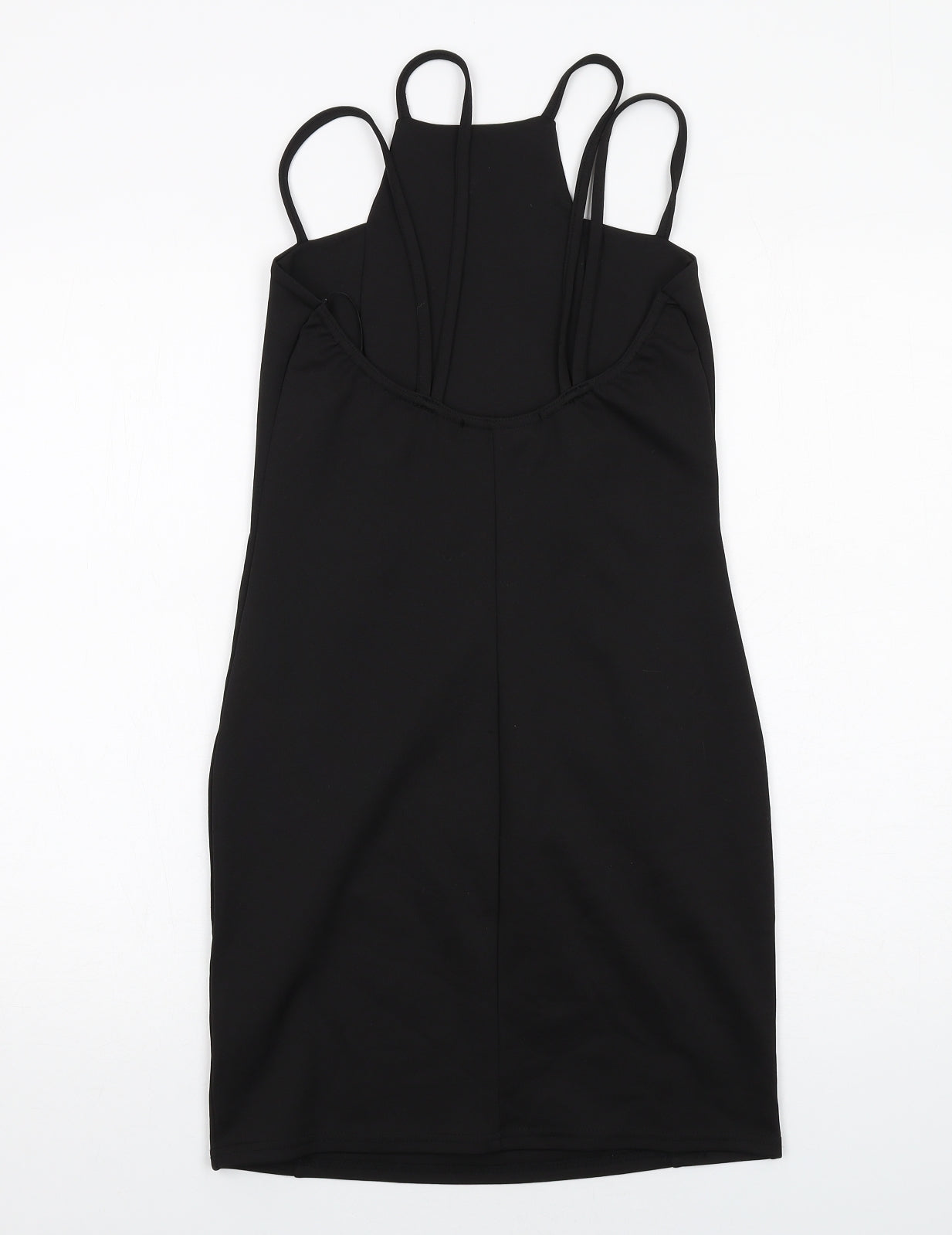 Boohoo Womens Black Polyester Bodycon Size 10 Round Neck Pullover