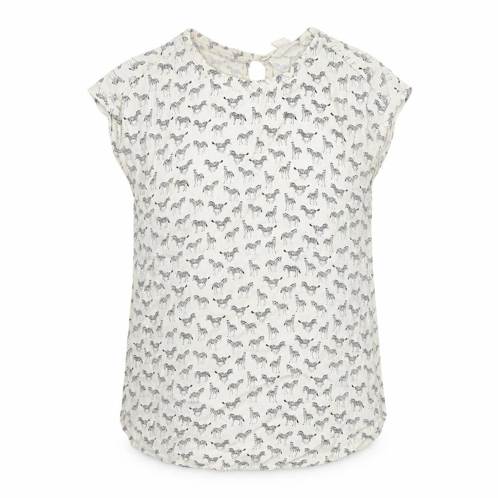 H&M Womens Ivory Geometric Viscose Basic Tank Size 6 Round Neck - Zebra Pattern