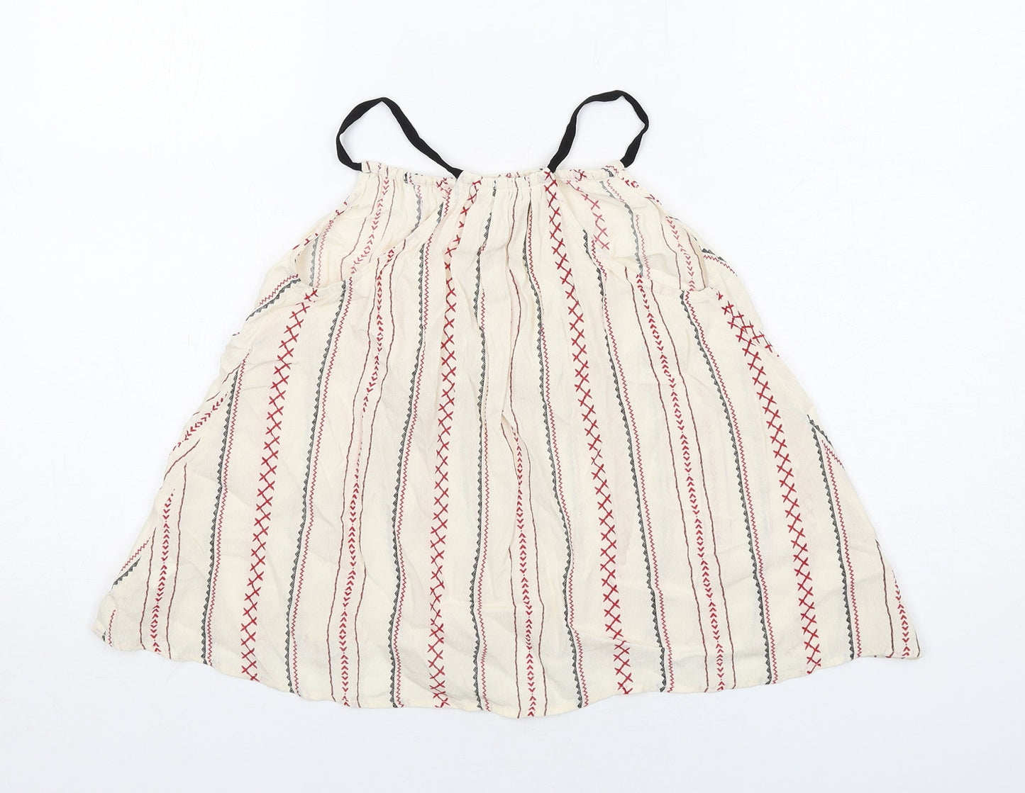 River Island Girls Ivory Geometric Viscose Basic Tank Size 9 Years Halter Pullover