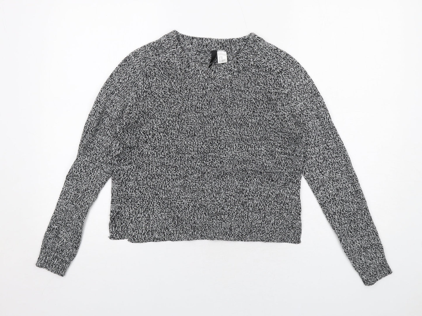 H&M Womens Black Round Neck Acrylic Pullover Jumper Size XS