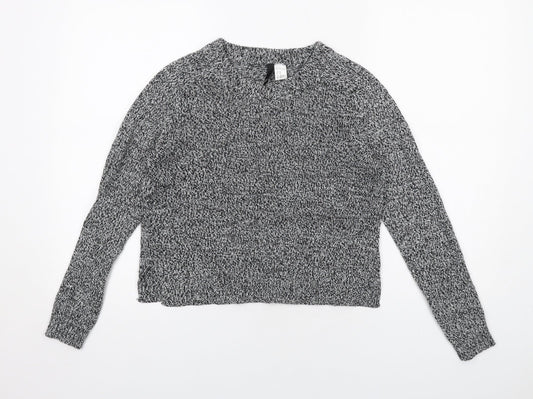 H&M Womens Black Round Neck Acrylic Pullover Jumper Size XS