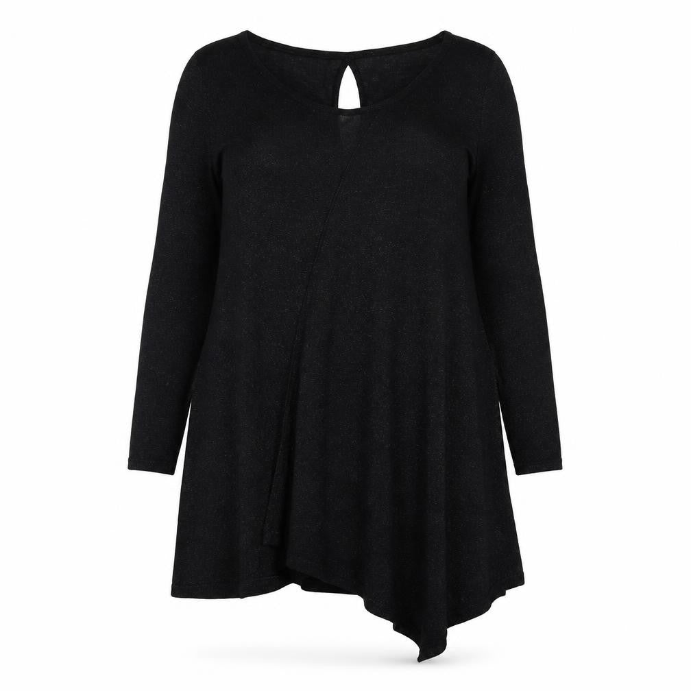 NEXT Womens Black Viscose Jumper Dress Size 12 Round Neck Pullover