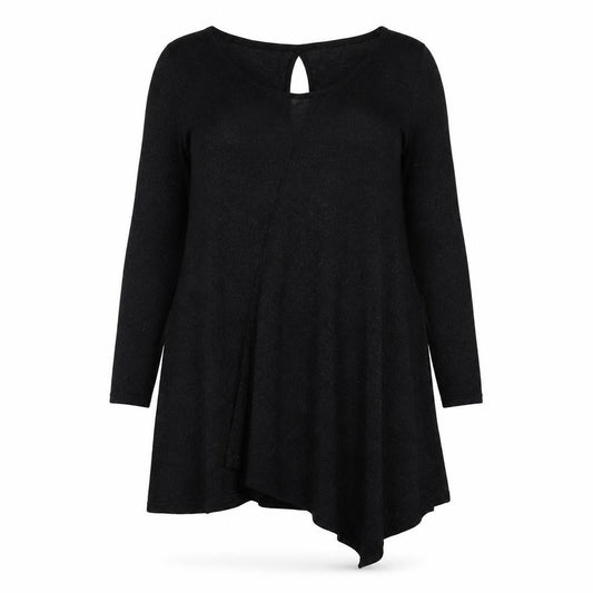 Next Womens Black Viscose Jumper Dress Size 12 Round Neck Pullover