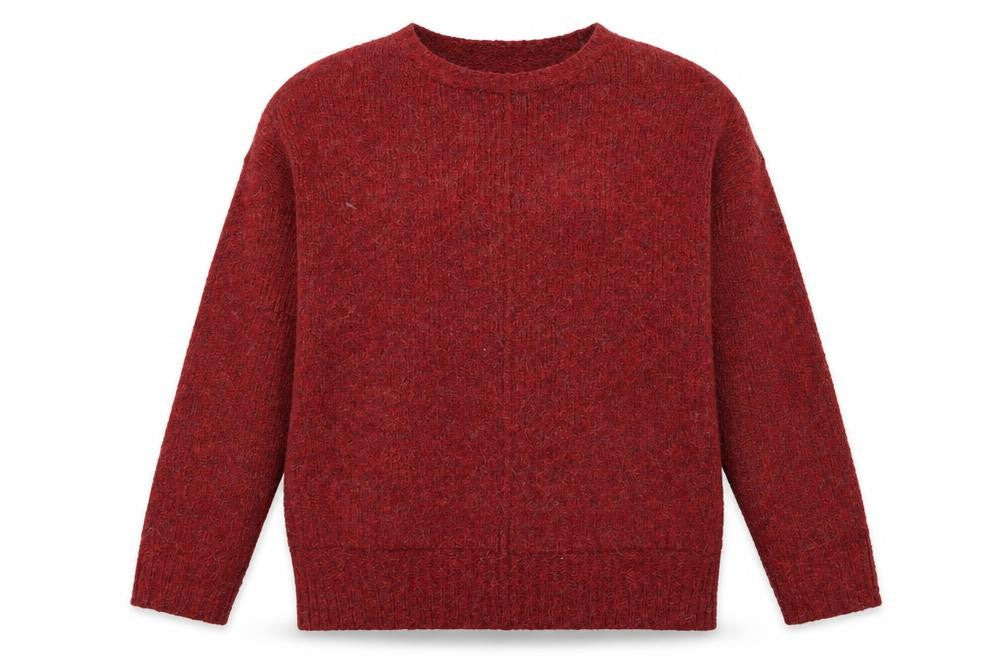 Indigo Womens Red Round Neck Polyester Pullover Jumper Size M