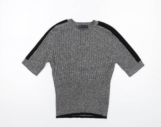 Marks and Spencer Womens Grey Round Neck Viscose Pullover Jumper Size 12