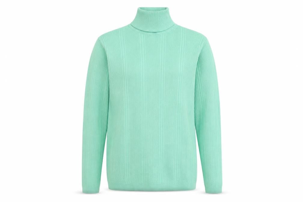 Marks & Spencer Womens Green Roll Neck Viscose Pullover Jumper Size 8