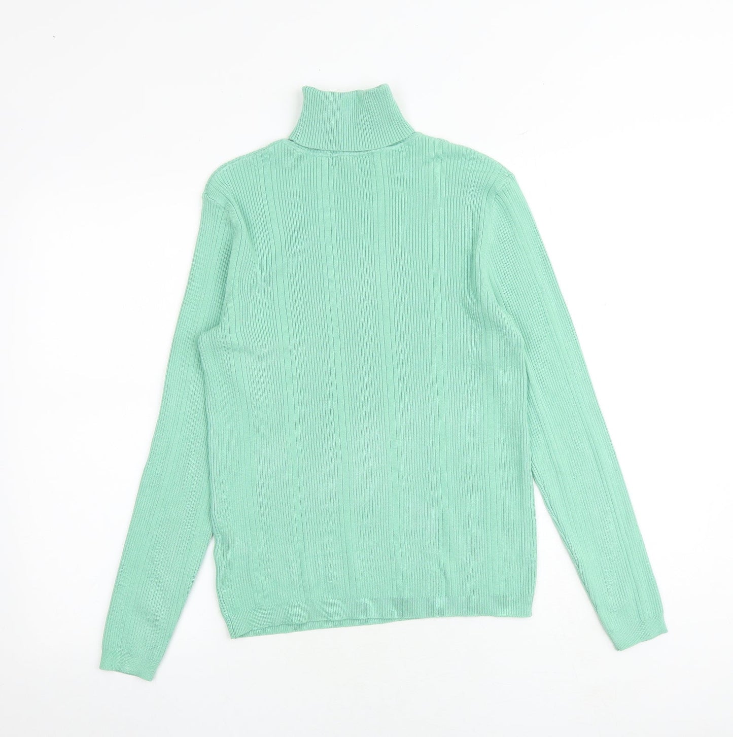 Marks and Spencer Womens Green Roll Neck Viscose Pullover Jumper Size 8