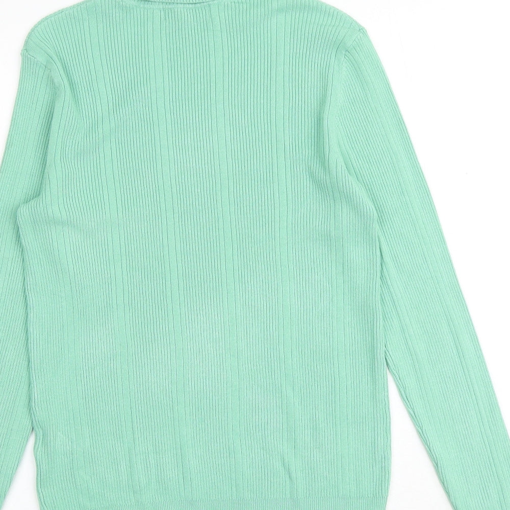 Marks and Spencer Womens Green Roll Neck Viscose Pullover Jumper Size 8