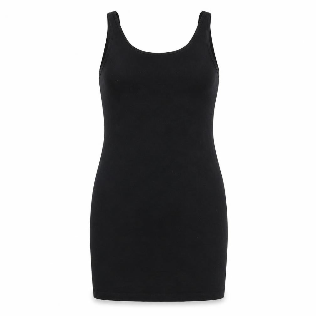 H&M Womens Black Paisley Cotton Tank Dress Size L Scoop Neck Pullover