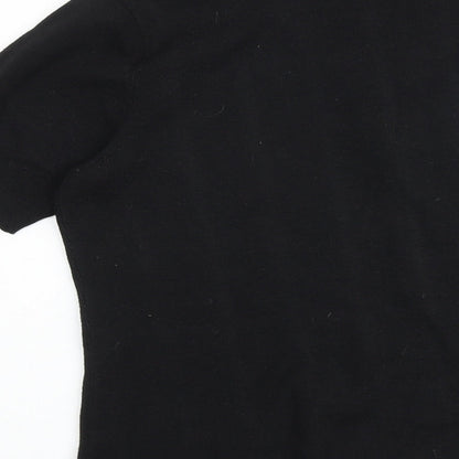 Country Casuals Womens Black V-Neck Viscose Pullover Jumper Size M