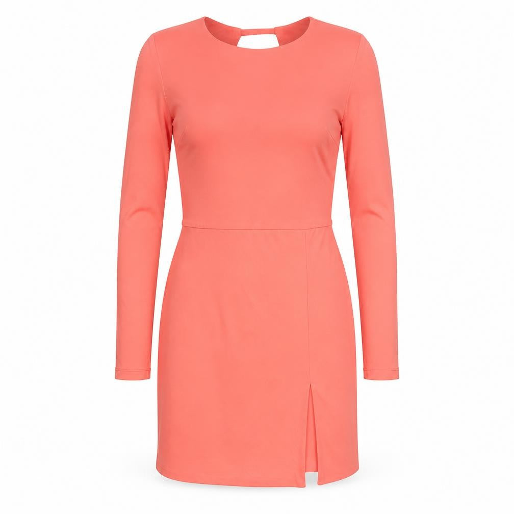 Topshop Womens Pink Polyester Mini Size 8 Boat Neck Pullover - Cut Out Back Detail