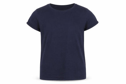 Front view of Next girls’ blue 100% cotton basic t-shirt, size 12, years round neck pullover