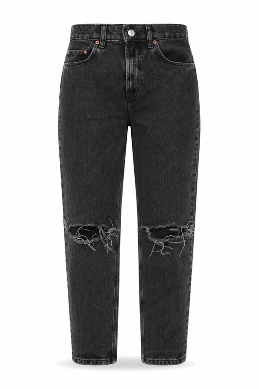 ASOS Womens Grey Cotton Tapered Jeans Size 26 in L32 in Regular Zip