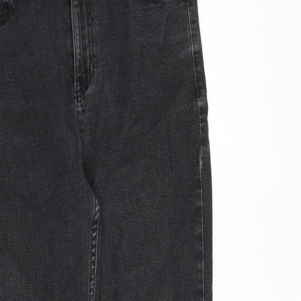Marks and Spencer Womens Grey Cotton Skinny Jeans Size 12 Slim Zip