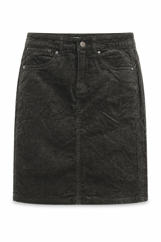 Fransa Womens Green Cotton A-Line Skirt Size 6 Zip