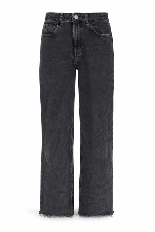 Pull&Bear Womens Grey Cotton Bootcut Jeans Size 8 Regular Zip - Frayed Hem