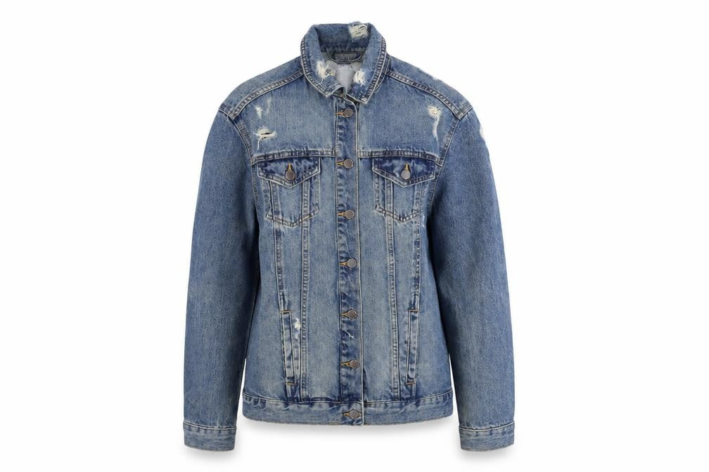 New Look Womens Blue Jacket Size 10 Button - Distressed
