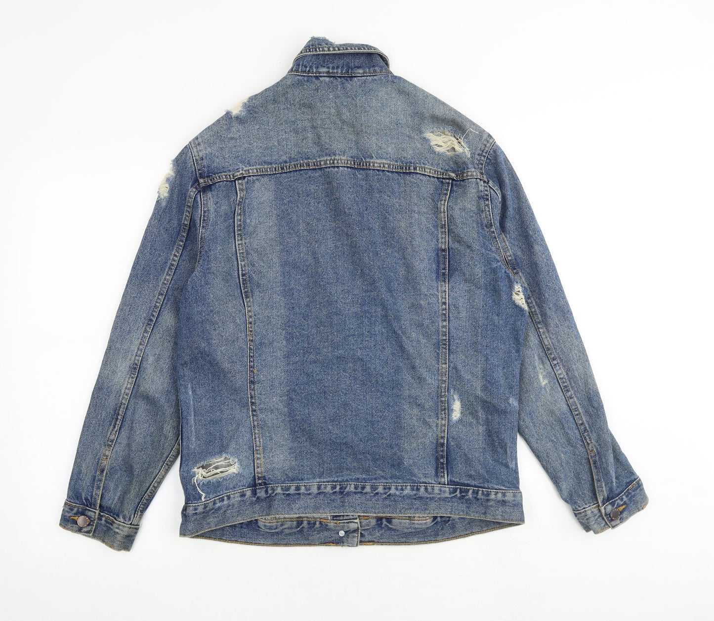 New Look Womens Blue Jacket Size 10 Button - Distressed