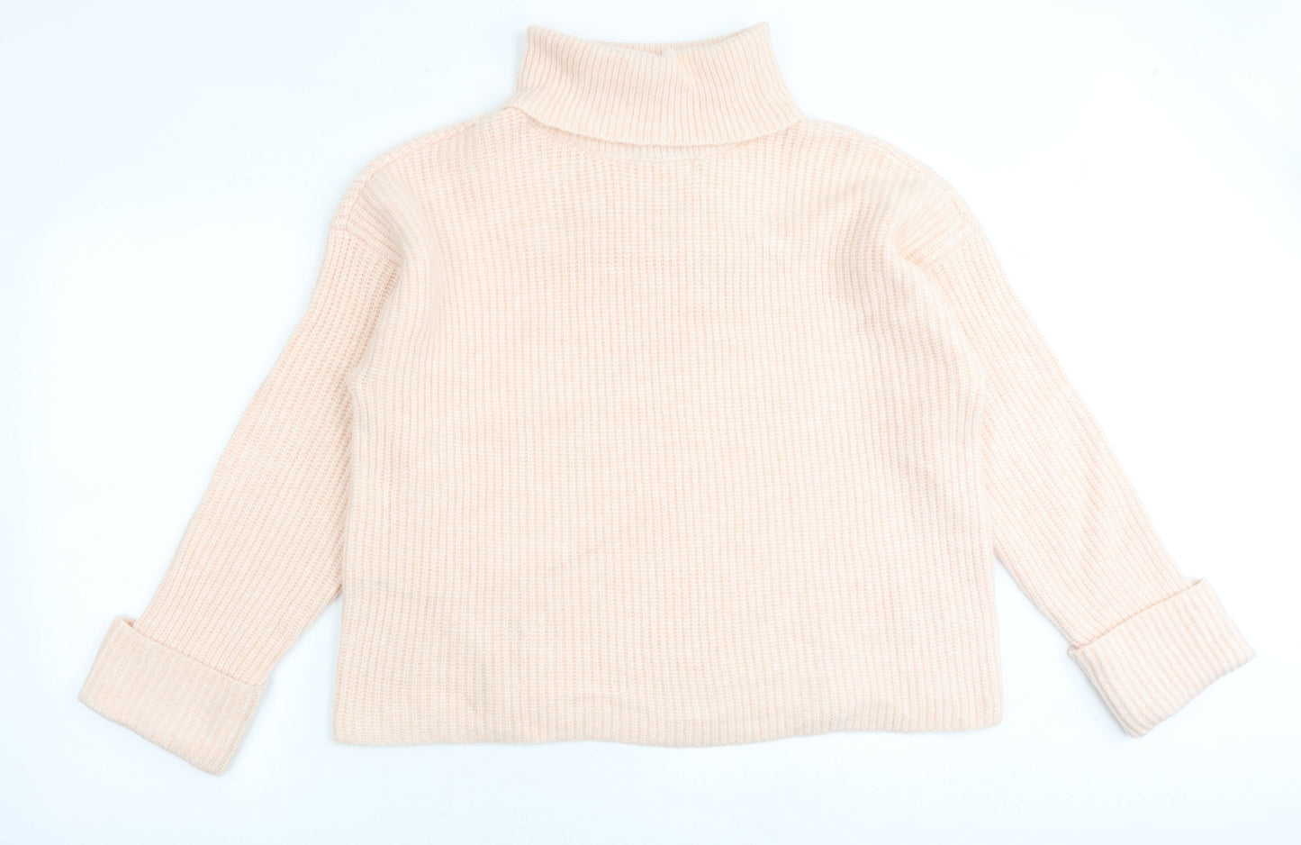 Marks and Spencer Womens Pink Roll Neck Polyamide Pullover Jumper Size L