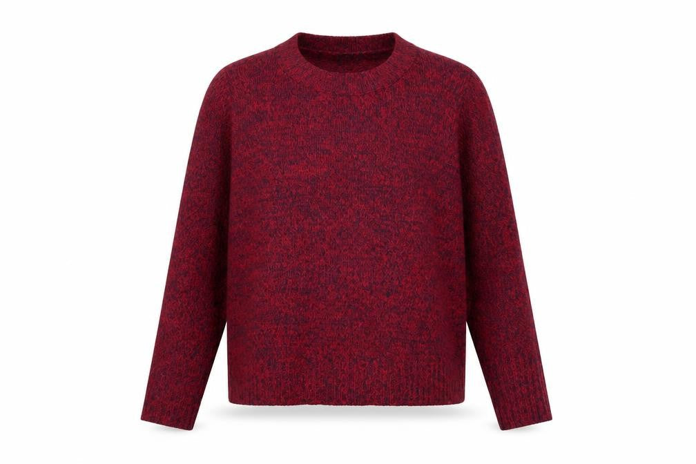 H&M Womens Red Round Neck Acrylic Pullover Jumper Size M
