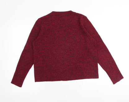 H&M Womens Red Round Neck Acrylic Pullover Jumper Size M