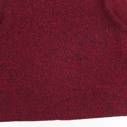 H&M Womens Red Round Neck Acrylic Pullover Jumper Size M
